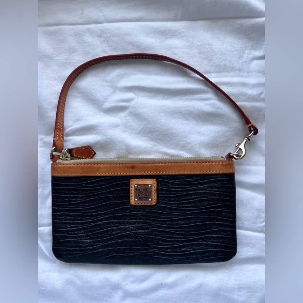 DOONEY & BOURKE | textured black leather wristlet